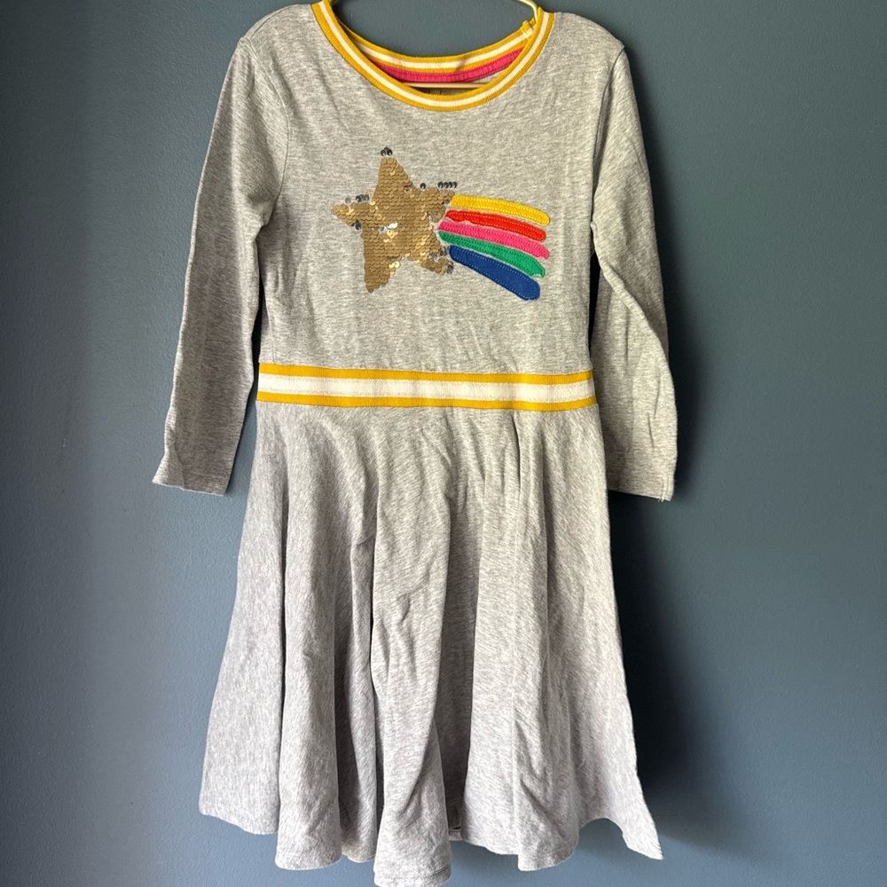 Mini Boden shooting star appliqué sequin dress‎